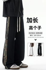 迷彩条纹卫裤加长版高个子休闲裤190cm115直筒阔腿运动裤KZ076P48，男装休闲裤，电商B312