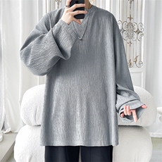 wassuphappy长袖t恤男款春秋季2025新款肌理感打底衫休闲上衣服，男装卫衣，电商A001