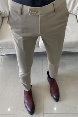 春季西裤男修身直筒高级感商务休闲裤男士裤长裤6160九分616—P55，男装休闲裤，电商B368
