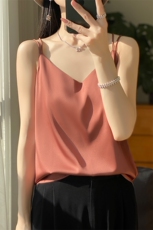 夏季新款纯色内搭上衣时尚百搭套头白色小衫，女装背心吊带，绒宛羊绒
