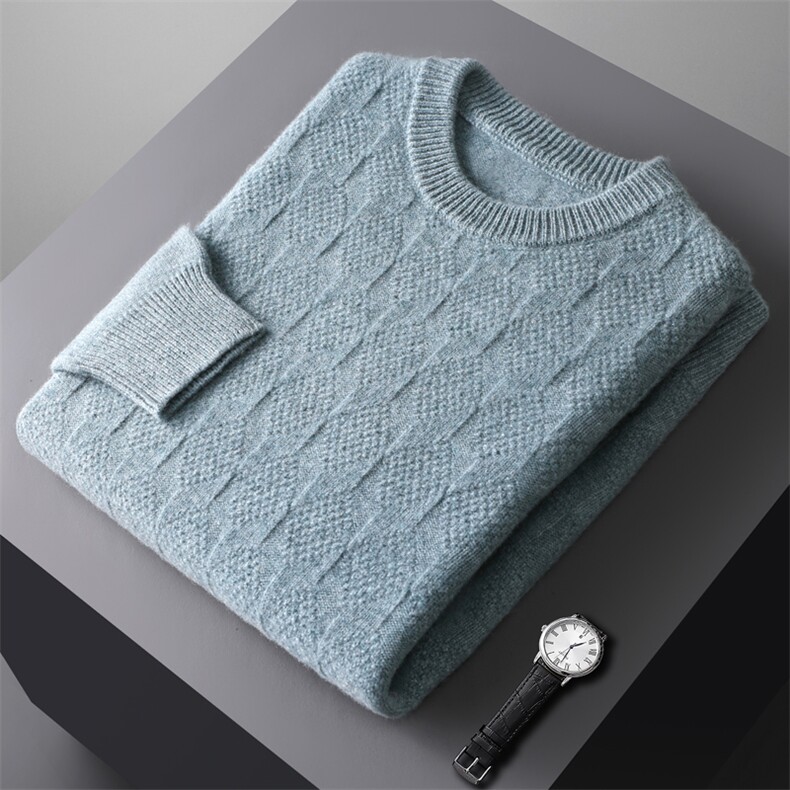 奢华品质男士羊毛衫经典麻花编织温暖舒适百搭时尚男装，男装羊毛衫，冬季工坊