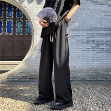 夏季新款新中式飘带设计宽松百搭休闲裤B315-K24069--特p30控58，男装休闲裤，电商B315