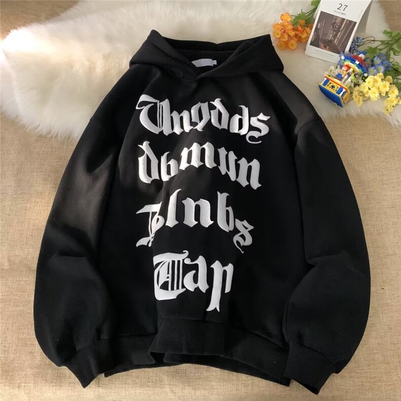 卫衣男潮牌秋冬高街hiphop外套WY12P55图片
