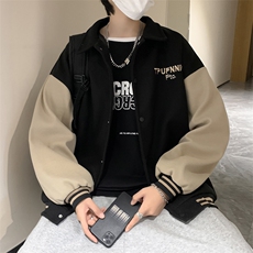 新款棒球服美式复古拼色高级感外套男潮牌oversize夹克衫JY95-P55，男装夹克，星座1008-1