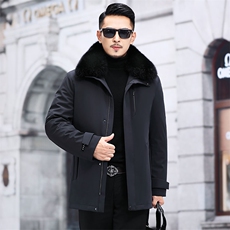 秋冬新品男士商务休闲狐狸毛领羽绒服外套时尚男装KCN3006-5-P375，男装羽绒服，电商B212（原钱塘6029）
