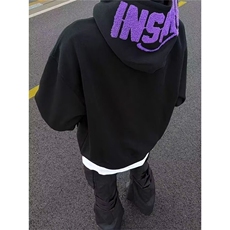 秋冬款刺绣重磅加绒情侣连帽卫衣男女美式潮牌宽松帽衫外套，女装短外套，星座1210-1