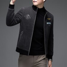 B-N8859男士2023年秋季新款长袖休闲青年雪尼尔立领夹克外套P168，男装夹克，电商B360