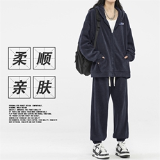日系开衫连帽卫衣套装潮牌重磅宽松运动卫裤二件套TZ855-特批-123，男装卫衣，星座718