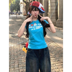 H0734-P30高弹力修身常规正肩短袖t恤女图片