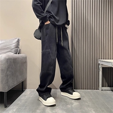 美式高街水洗复古直筒牛仔裤男宽松潮显瘦休闲微喇叭长裤XT1220，男装牛仔裤，星座208-5