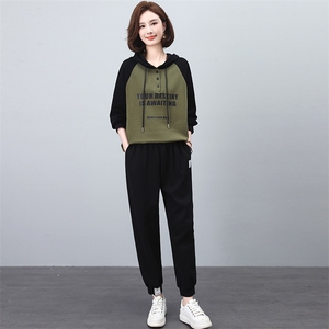 加绒休闲套装女2024秋冬季新款减龄加厚保暖卫衣卫裤运动服两件套图片