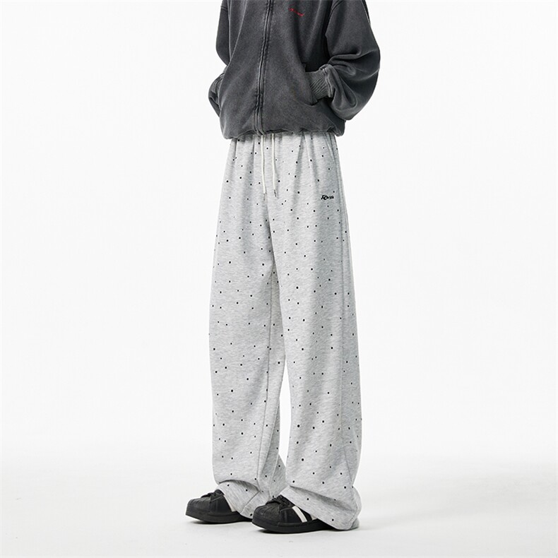 抖音品质冬季保暖加绒波点宽松休闲卫裤B313-K857JR-特p40控78,男装休闲裤,电商B313