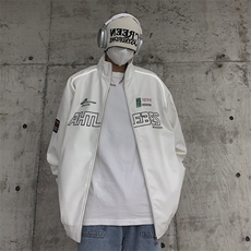 春季新款机车服夹克男潮炸街痞帅外套宽松赛车潮牌JK079-P83，男装夹克，星座308B-2