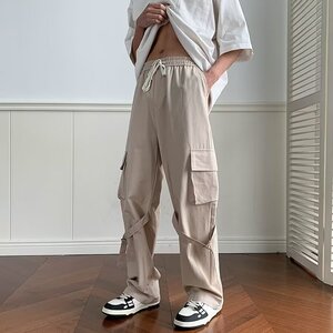 工装裤男港风潮流大口袋高街帅气2023春夏季新款ins长裤K3563-P41图片