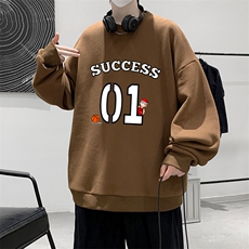 圆领卫衣男大码加厚加绒长袖t恤男S6205-P28加绒款-P33，男装卫衣，电商A040