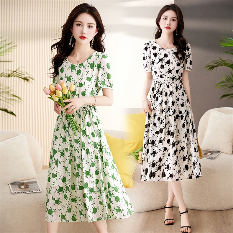 杭州端庄大气真丝连衣裙2025新款女高端精致年轻款大牌桑蚕丝裙子，女装连衣裙，罗得堡