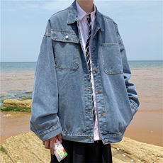 牛仔夹克秋季新款潮牌ins港味宽松浅色复古工装潮外套W1247-P56，男装夹克，星座512-2