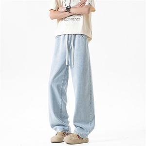牛仔裤男春夏新款港风宽松纯色休闲长裤CK8209-P42图片