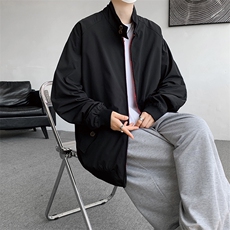 8XL-M美式复古棒球服外套男特大码潮牌双拉链立领夹克衫JK005P85，男装夹克，电商B312