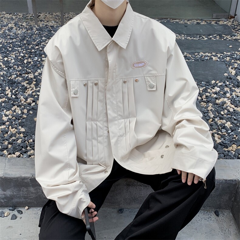 秋季chic高级感小众薄款夹克男设计感宽松复古翻领外套W7833-P70,男装夹克,星座512-4