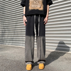 2023渐变色直筒裤宽松夏款流行长裤牛仔裤313A-1-NZ037-P65控78，男装牛仔裤，星座808A-1