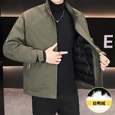 羽绒服男新标50白鸭绒夹克外套休闲时尚立领男士上衣Y3076-P140，男装夹克，星座310B-3
