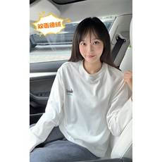 腊肠狗刺绣宽松打底衫双面德绒舒适长袖T恤男T24500-特P20控38，男装T恤，电商A001