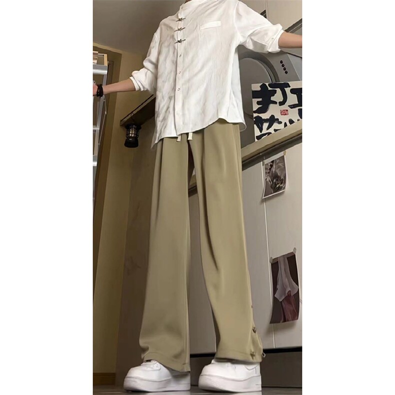 夏季新中式美式高街 hiphop盘扣休闲九分西裤货号K2422图片