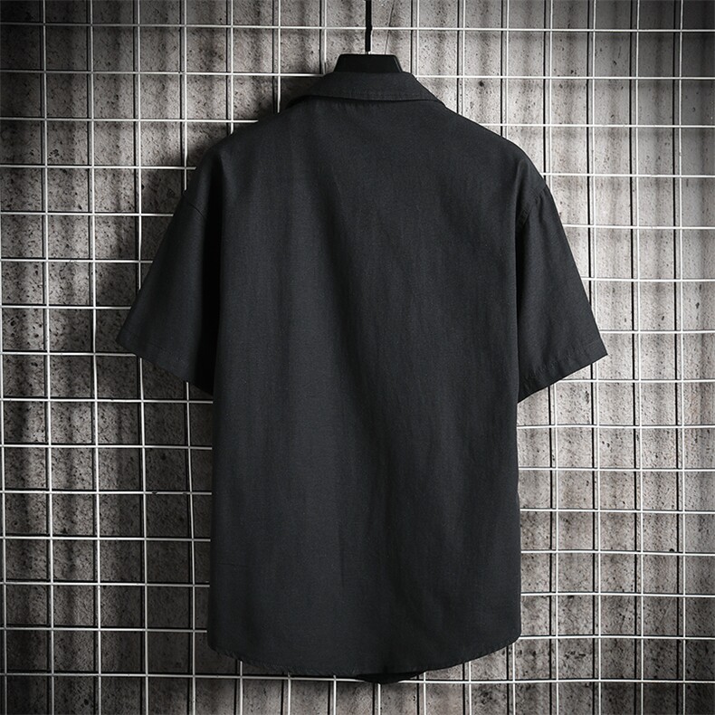 2021春季新网格挂拍日系大码男卡通小猫印花衬衫短袖C3003-P35,男装衬衫,电商A001