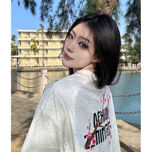 万针全刺绣工艺抖音得物高品质260克重磅纯棉双纱美式高街短袖T恤图片