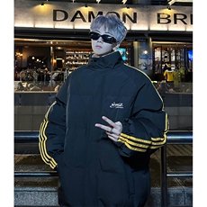 现货假两件格子羽绒棉衣抖音得物二开冬季棉服加厚外套BMY206，男装棉衣，电商A486