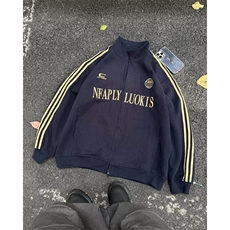 文艺慵懒时尚新款气质ins潮流简约百搭潮牌藏青色立领卫衣原，男装卫衣，星座716-4
