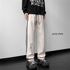 侧条纹休闲裤男青少年防水潮款直筒长裤A061-EX50106-特批38，男装休闲裤，电商A061