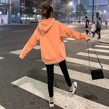 大货已出新款纯色加绒加厚卫衣浙宝262A-W028，女装卫衣/绒衫，Yologo
