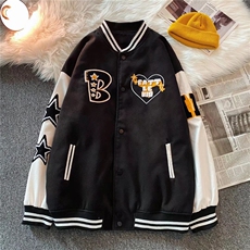 星星刺绣棒球服男高街ins拼色宽松夹克春季新款潮牌外套W2777-P65，男装夹克，星座512-2