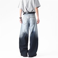 WD920-风格店数据款渐变洗水弯刀牛仔裤(P65X98)2，男装牛仔裤，电商C315