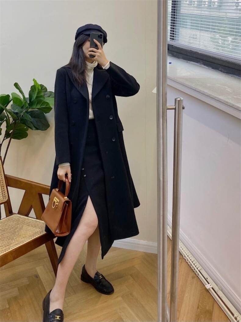 独屿收腰赫本大衣现货，其它，独屿