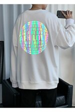 20秋装情侣新款夜光反光百搭圆领卫衣宽松潮大码男WY2025-P45，男装卫衣，电商A009A（原A058A）
