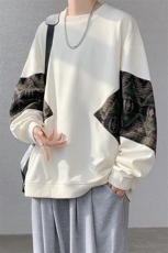 8XL-M春秋季圆领拼接撞色民族风卫衣男新款潮牌上衣服WY005P58，男装卫衣，电商B312