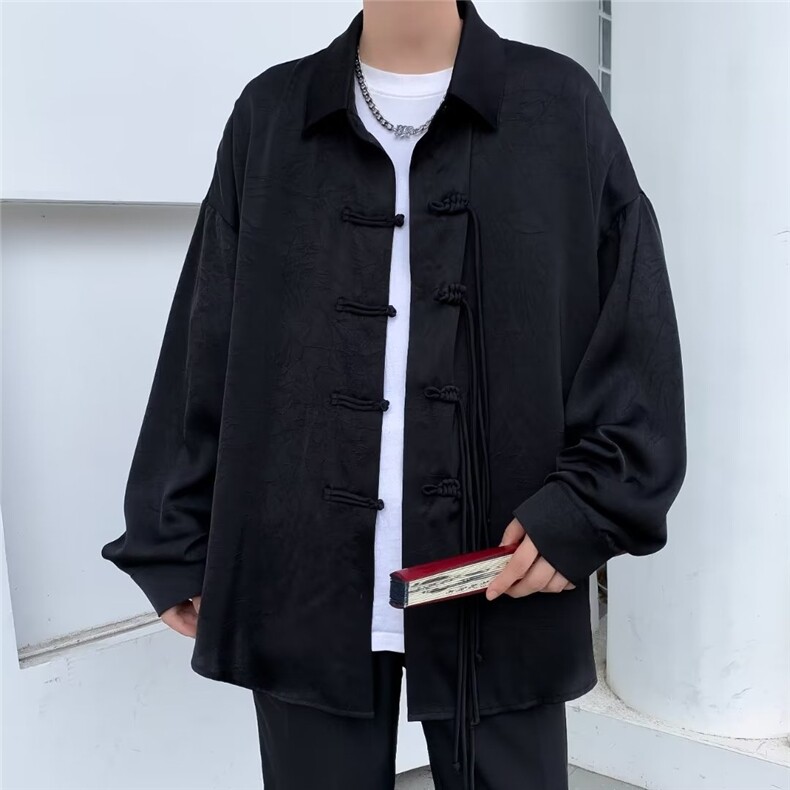 提花布中山唐装衬衫男港风潮流个性2024春季新款ins外套CY581-P53,男装衬衫,星座412-3