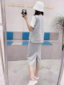 【现货】夏季新款短袖卫衣假两件套装，女装卫衣/绒衫，名依人