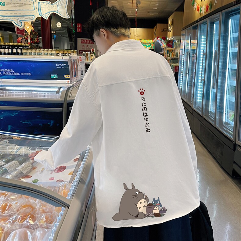 春季长袖衬衫男宽松港风衬衣男外套男CSCS269-P35,男装衬衫,电商B371