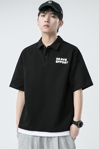 无影墙夏季假两件青少年华夫格POLO衫日系潮牌短袖T恤男 1500-P45图片