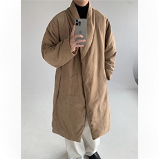 MH03-P145韩系慵懒风长款绒面棉服加厚保暖棉衣外套男，男装棉衣，星座1501-3