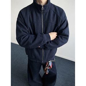 抖音得物品质 26春装美式高街重磅结构纹理立领卫衣夹克外套XS105图片