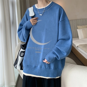 假两件毛衣男大码加绒针织衫男毛线衣M80349-P55 加绒P70图片