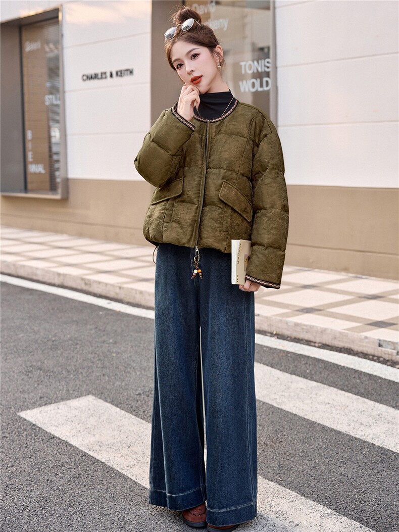 现货主推2025年冬季新款國风羽绒服外套女,女装羽绒服,曼娅璐