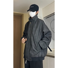 （量大差价足）春秋款复古PU皮夹克磨砂质感外套1213-DY2313-P95，男装夹克，星座1213
