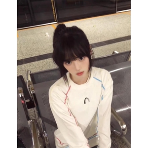 美式高街解构工艺速干长袖T恤衫男女款防晒上衣户外运动骑行服潮图片