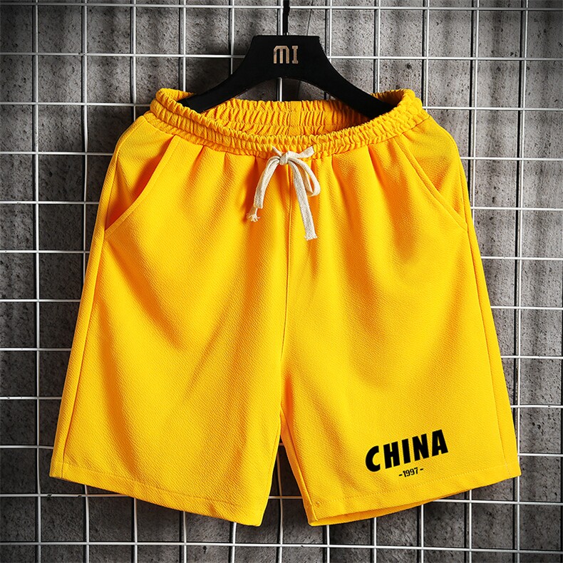 MK37248-P15冰丝短裤男士大码宽松休闲五分裤男运动中裤网格,男装休闲裤,电商A040A